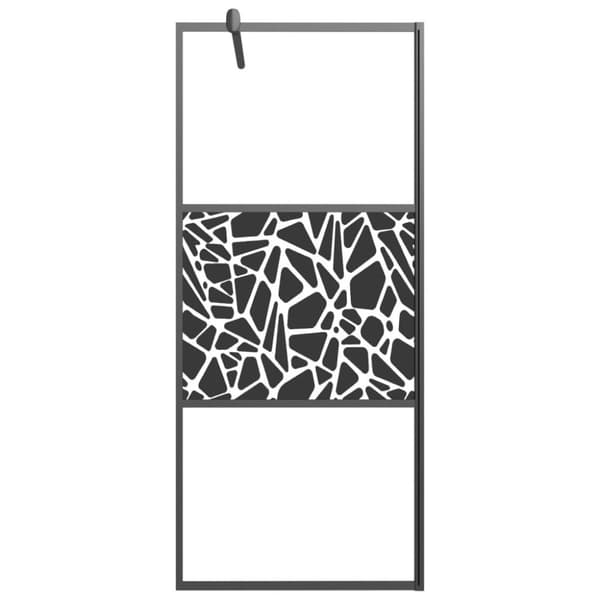 vidaXL brusevæg med hylde 80x195 cm sikkerhedsglas og aluminium sort