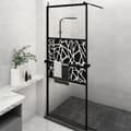 Miniatyrbild 11 av 11: vidaXL Duschvägg med hylla svart 80x195 cm ESG-glas&aluminium
