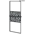 Miniatyrbild 1 av 11: vidaXL Duschvägg med hylla svart 80x195 cm ESG-glas&aluminium