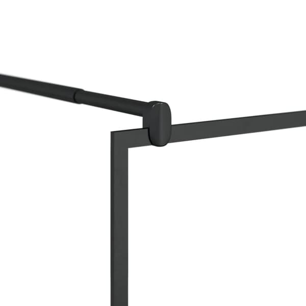 vidaXL Duschvägg med hylla svart 115x195 cm ESG-glas&aluminium