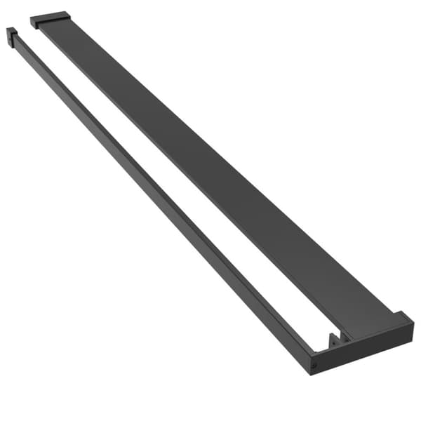 vidaXL Dusjvegg med hylle svart 115x195 cm ESG-glass og aluminium