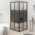 Miniatyrbillede 1 af 11: vidaXL brusekabine 80x80x180 cm sikkerhedsglas stribet sort