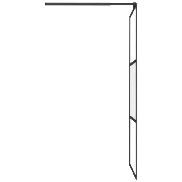 vidaXL brusevæg med hylde 100x195 cm sikkerhedsglas og aluminium sort