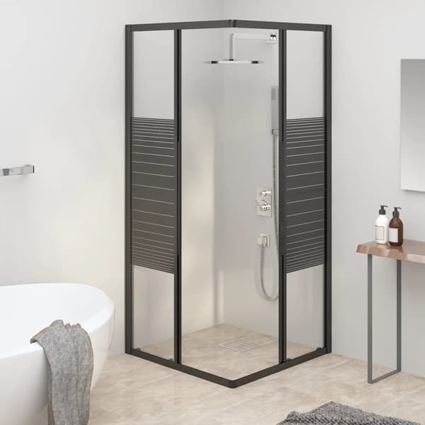 vidaXL Dusjkabinett striper ESG 80x80x180 cm svart