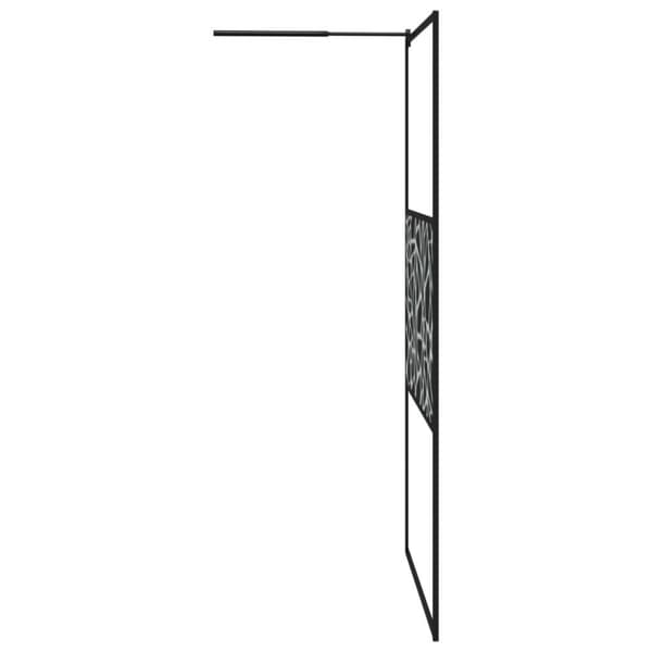vidaXL brusevæg med hylde 115x195 cm sikkerhedsglas og aluminium sort