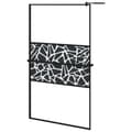 Miniatyrbillede 2 af 11: vidaXL brusevæg med hylde 115x195 cm sikkerhedsglas og aluminium sort
