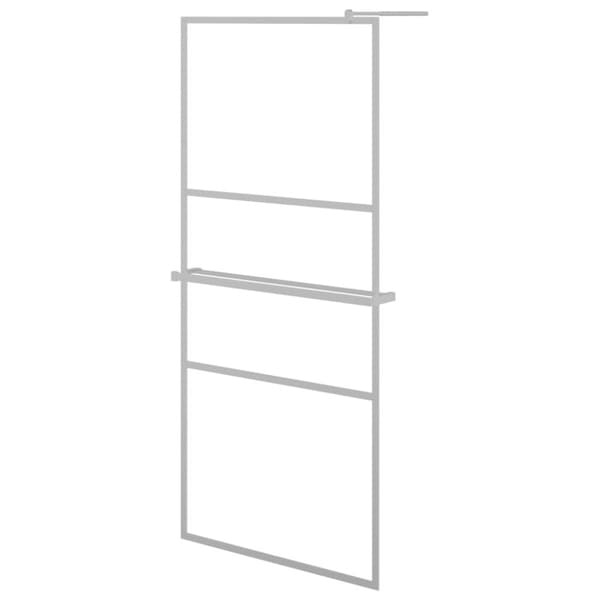 vidaXL Dusjvegg med hylle krom 80x195 cm ESG-glass og aluminium