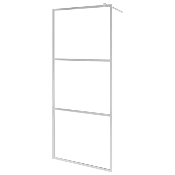 vidaXL Duschvägg med hylla krom 80x195 cm ESG-glas&aluminium
