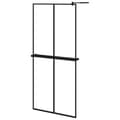 Miniatyrbild 1 av 11: vidaXL Duschvägg med hylla svart 90x195 cm ESG-glas&aluminium