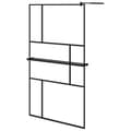 Miniatyrbild 1 av 11: vidaXL Duschvägg med hylla svart 115x195 cm ESG-glas&aluminium