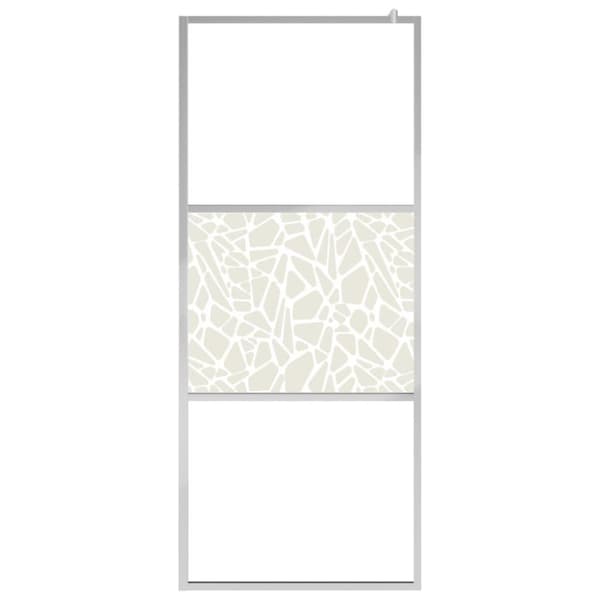vidaXL Duschvägg med hylla krom 115x195 cm ESG-glas&aluminium