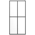 Miniatyrbillede 4 af 11: vidaXL brusevæg med hylde 118x190 cm sikkerhedsglas og aluminium sort