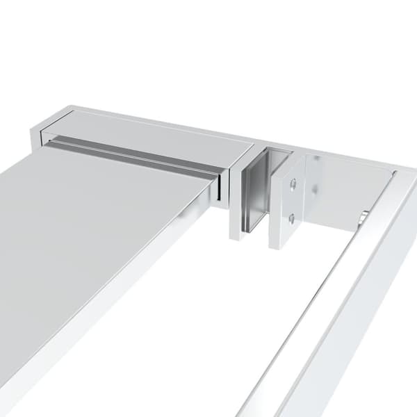 vidaXL brusevæg med hylde 80x195 cm sikkerhedsglas og aluminium krom