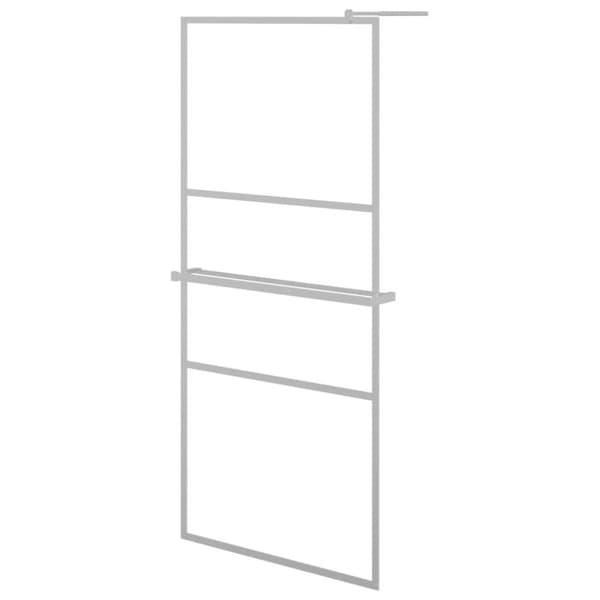 vidaXL brusevæg med hylde 80x195 cm sikkerhedsglas og aluminium krom