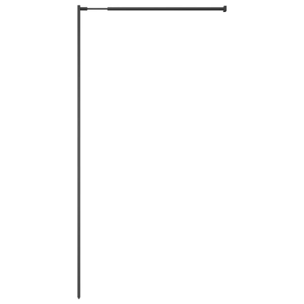 vidaXL brusevæg med hylde 90x195 cm sikkerhedsglas og aluminium sort