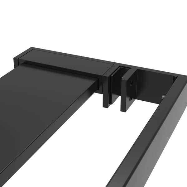 vidaXL brusevæg med hylde 100x195 cm sikkerhedsglas og aluminium sort
