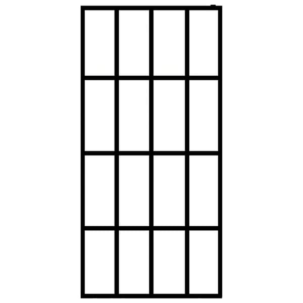vidaXL Duschvägg med hylla svart 80x195 cm ESG-glas&aluminium