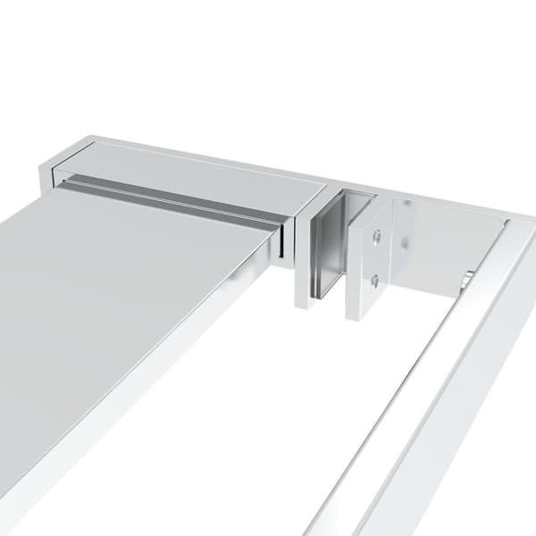 vidaXL Duschvägg med hylla krom 90x195 cm ESG-glas&aluminium