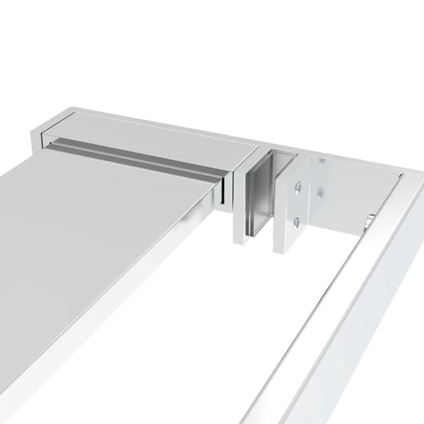 vidaXL Dusjvegg med hylle krom 115x195 cm ESG-glass og aluminium