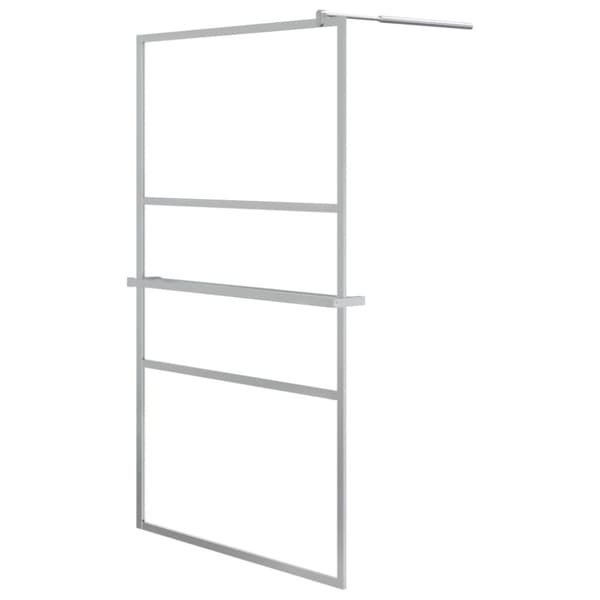 vidaXL Dusjvegg med hylle krom 115x195 cm ESG-glass og aluminium
