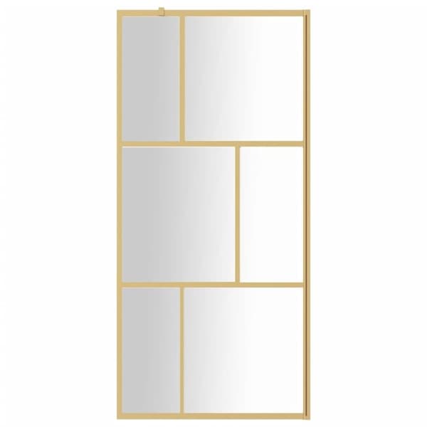 vidaXL Duschvägg med klart ESG-glas guld 80x195 cm