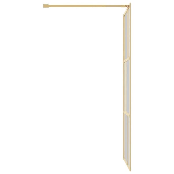 vidaXL Duschvägg med klart ESG-glas guld 80x195 cm