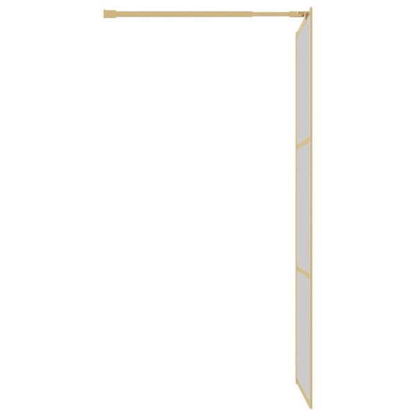 vidaXL Duschvägg med klart ESG-glas guld 90x195 cm
