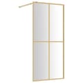 Miniatyrbild 2 av 7: vidaXL Duschvägg med klart ESG-glas guld 100x195 cm