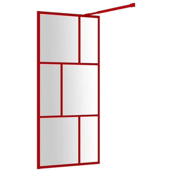 vidaXL Duschvägg med klart ESG-glas röd 80x195 cm
