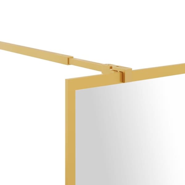 vidaXL Duschvägg med klart ESG-glas guld 115x195 cm