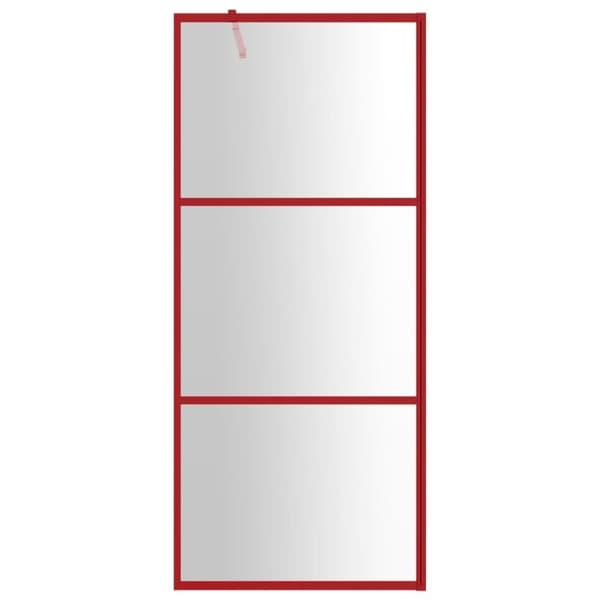 vidaXL Duschvägg med klart ESG-glas röd 80x195 cm