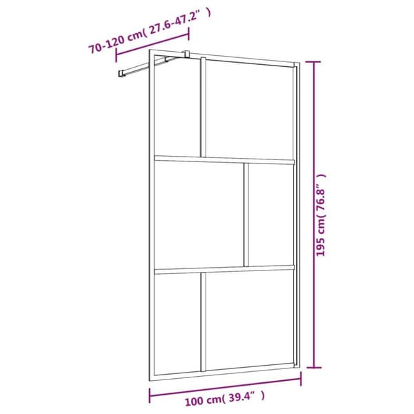vidaXL Duschvägg med klart ESG-glas röd 100x195 cm