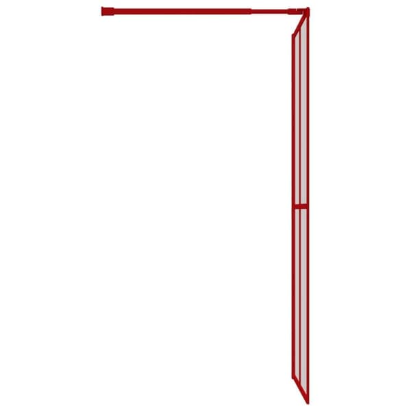 vidaXL Duschvägg med klart ESG-glas röd 80x195 cm