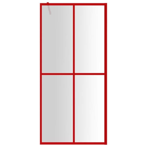 vidaXL Duschvägg med klart ESG-glas röd 80x195 cm