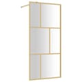 Miniatyrbild 2 av 7: vidaXL Duschvägg med klart ESG-glas guld 90x195 cm