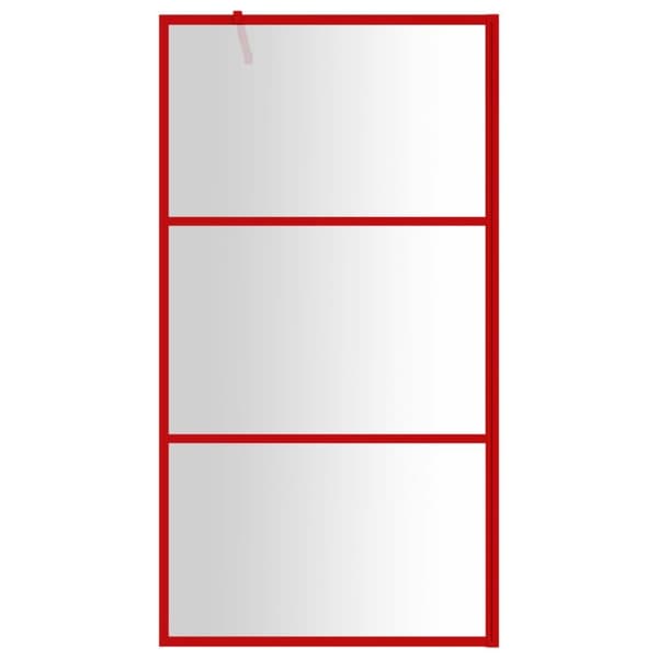vidaXL Duschvägg med klart ESG-glas röd 115x195 cm