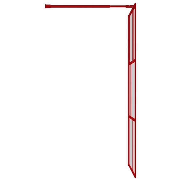 vidaXL Duschvägg med klart ESG-glas röd 90x195 cm