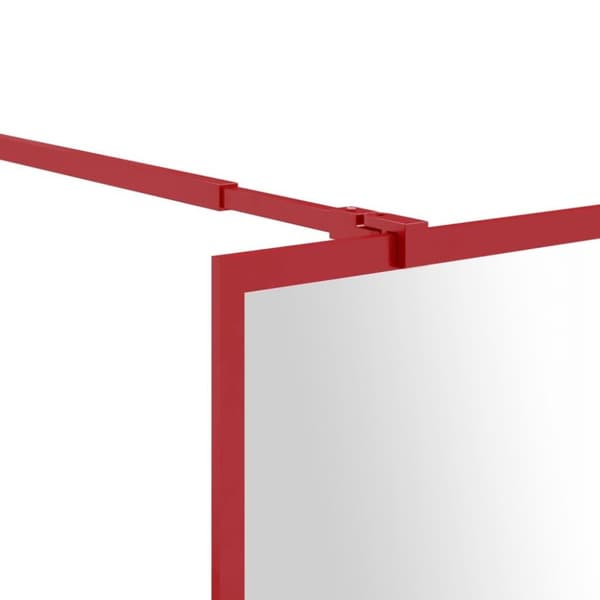 vidaXL Duschvägg med klart ESG-glas röd 90x195 cm