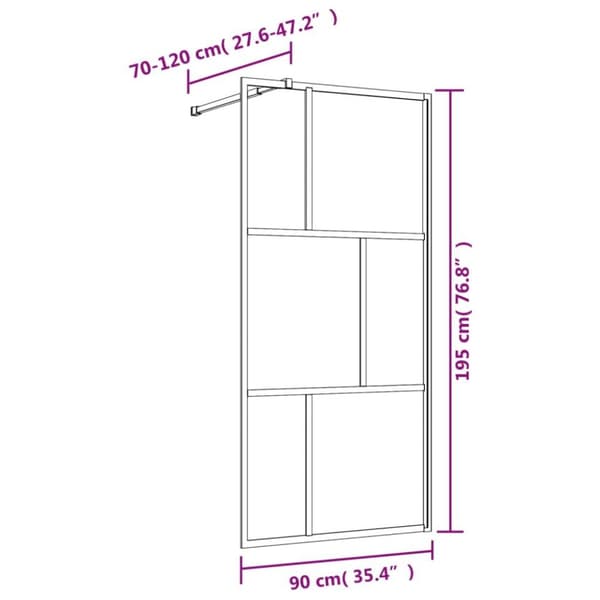 vidaXL Duschvägg med klart ESG-glas röd 90x195 cm