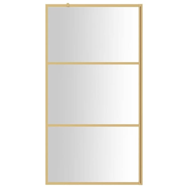 vidaXL Duschvägg med klart ESG-glas guld 100x195 cm