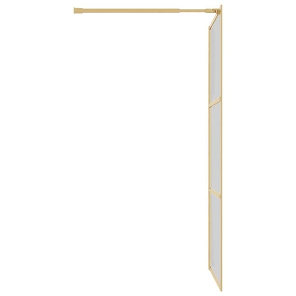 vidaXL Duschvägg med klart ESG-glas guld 100x195 cm