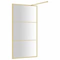 Miniatyrbild 5 av 7: vidaXL Duschvägg med klart ESG-glas guld 100x195 cm