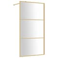 Miniatyrbild 2 av 7: vidaXL Duschvägg med klart ESG-glas guld 100x195 cm