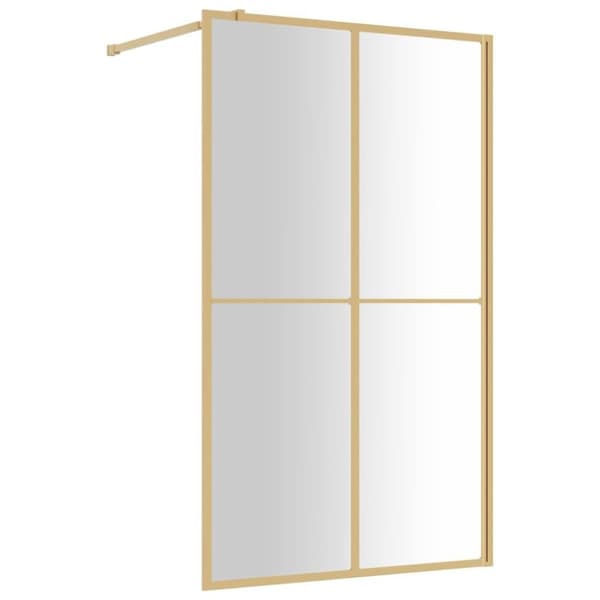 vidaXL brusevæg 118x195 cm klart sikkerhedsglas guldfarvet
