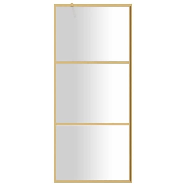 vidaXL brusevæg 90x195 cm klart sikkerhedsglas guldfarvet