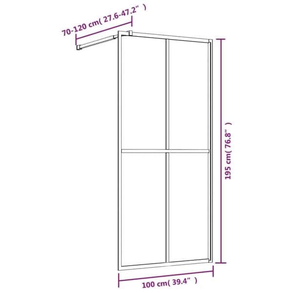 vidaXL brusevæg 100x195 cm klart sikkerhedsglas guldfarvet