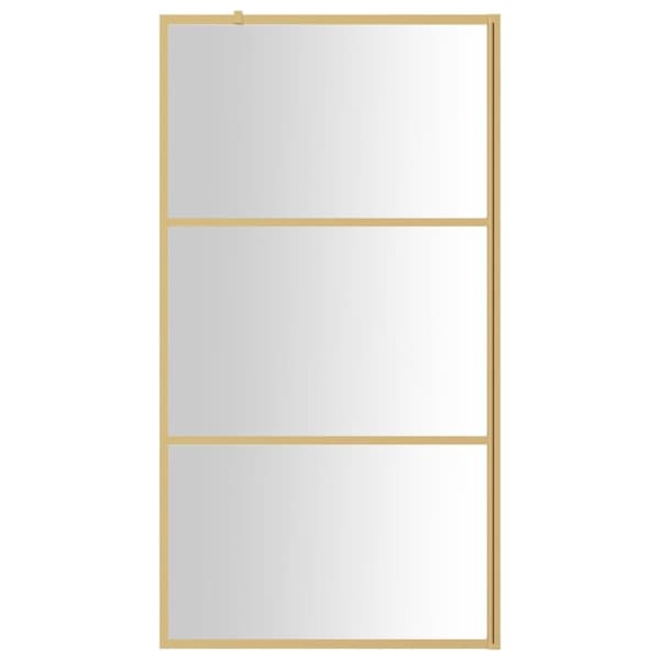 vidaXL brusevæg 115x195 cm klart sikkerhedsglas guldfarvet