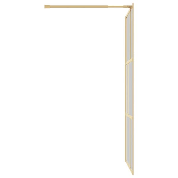 vidaXL brusevæg 115x195 cm klart sikkerhedsglas guldfarvet