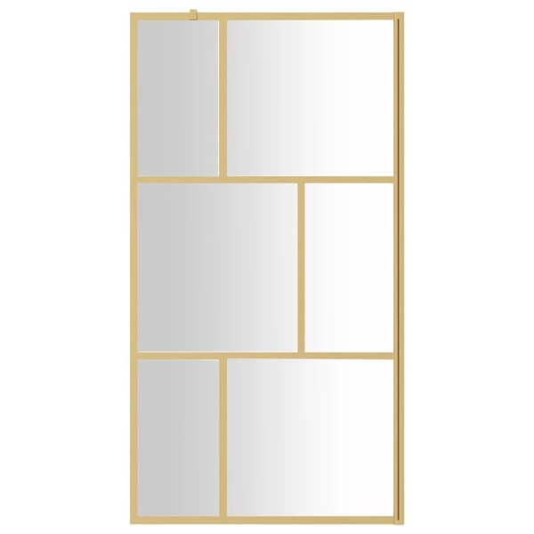 vidaXL brusevæg 115x195 cm klart sikkerhedsglas guldfarvet