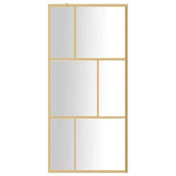 vidaXL brusevæg 90x195 cm klart sikkerhedsglas guldfarvet